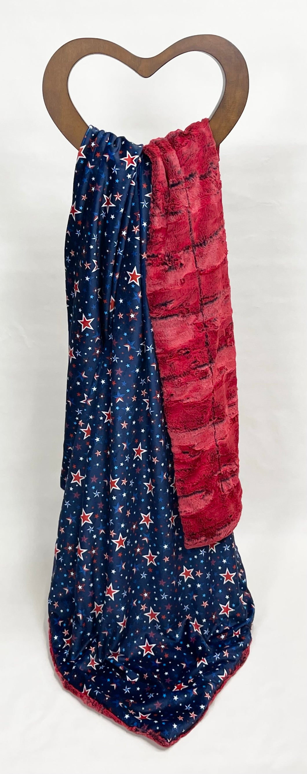 Liberty Stars / Cardinal Forest Fox Minky Blanket