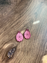 Load image into Gallery viewer, Pink Magnolia Teardrop Earrings
